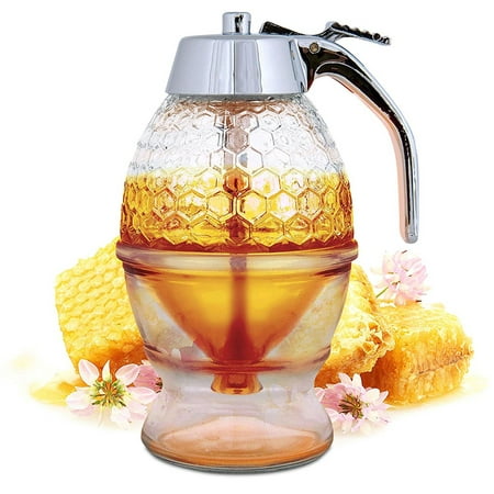 

wirlsweal Honey Dispenser Press Type Sugar Container ABS Honey Syrup Dispenser Container for Home