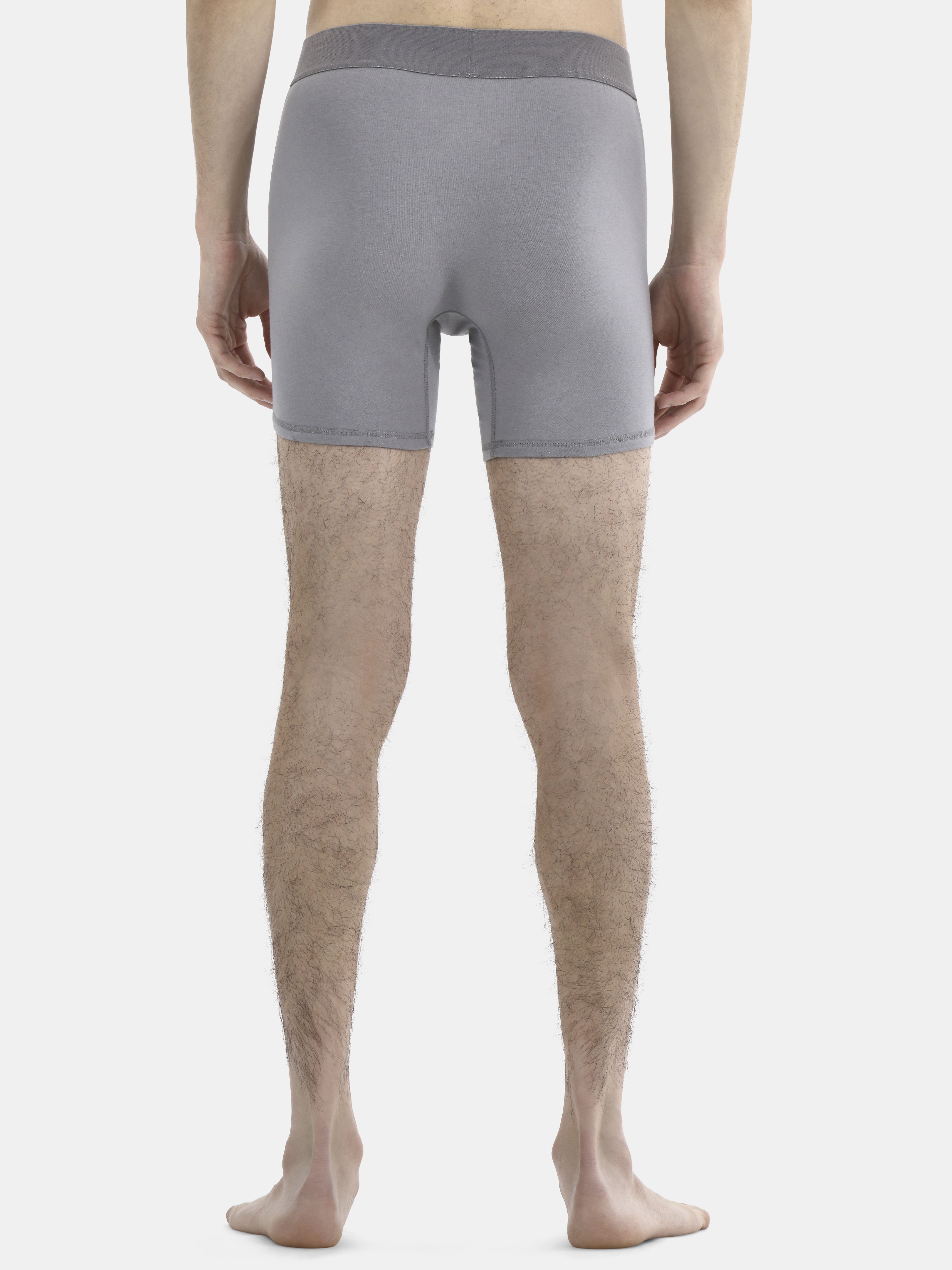 No Boundaries Flat Grey Boxer Briefs, 3-Pack, Men's