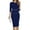 Dark Blue, variant on Womens Peplum Bodycon Pencil Midi Dress - Elegant 3/4 Sleeve Business Work Church Knee Length Sheath Dresses
