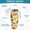 thumbnail image 2 of Yayeee 40oz Stainless Steel Tumbler with Straw and Handle Double-Wall Insulated Travel Water Bottle, Watercolor Sunflowers, 2 of 8