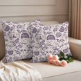thumbnail image 2 of Purple Spring Floral Outdoor Waterproof Pillow Covers, Summer Botanical Farmhouse Decorative Square Throw Pillowcase Sofa Cushion Sham for Patio/Couch/Chair, 20"x20" 2 Pack, 2 of 8