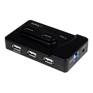 StarTech.com 7 Port USB Hub - 2 x USB 3A, 4 x USB 2A, 1 x Port de recharge dédié - Multiports alimentés USB Hub avec 20W Adaptateur de puissance (ST7320USBC) - Hub - 2 x SuperSpeed USB 3.0 + 4 x USB 2.0 - bureau - pour P/N: MSDREADU3CA, SDMSDRWU3AC, USB312SAT3C