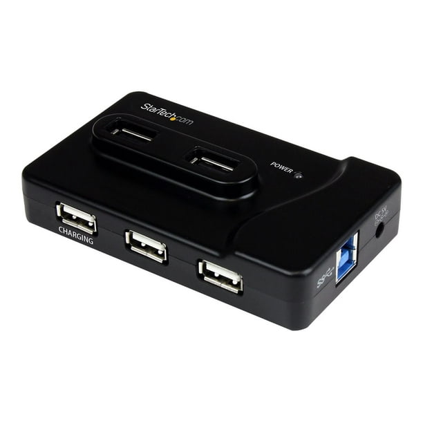 StarTech.com Hub USB Port USB3 7 S - 2 x USB 3A, 4 x USB 2A, 1 x Port de Charge Dédié - Hub USB Alimenté par Plusieurs Ports avec Adaptateur Secteur 20 W (ST7320USBC) - Hub - 2 x SuperSpeed USB 3.0 + 4 x USB 2.0 - Ordinateur de Bureau - pour P / N: MSDREADU3CA, SDMSDRWU3AC, 12sat3cb, USB315c