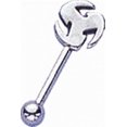 thumbnail image 1 of Straight Barbell 16G Eyebrow Piercing Ring with Star Design, 1 of 6