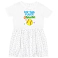 thumbnail image 3 of Inktastic Future Softball Player in Training Girls Toddler Dress, 3 of 5