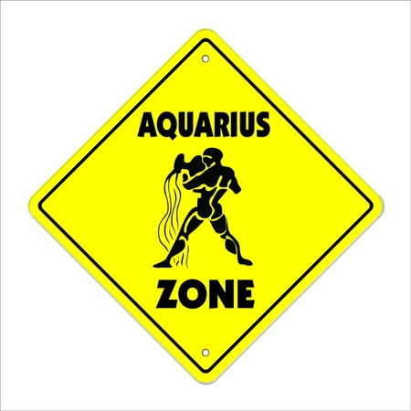 Aquarius Crossing Sign Zone Xing | Indoor/Outdoor | 14