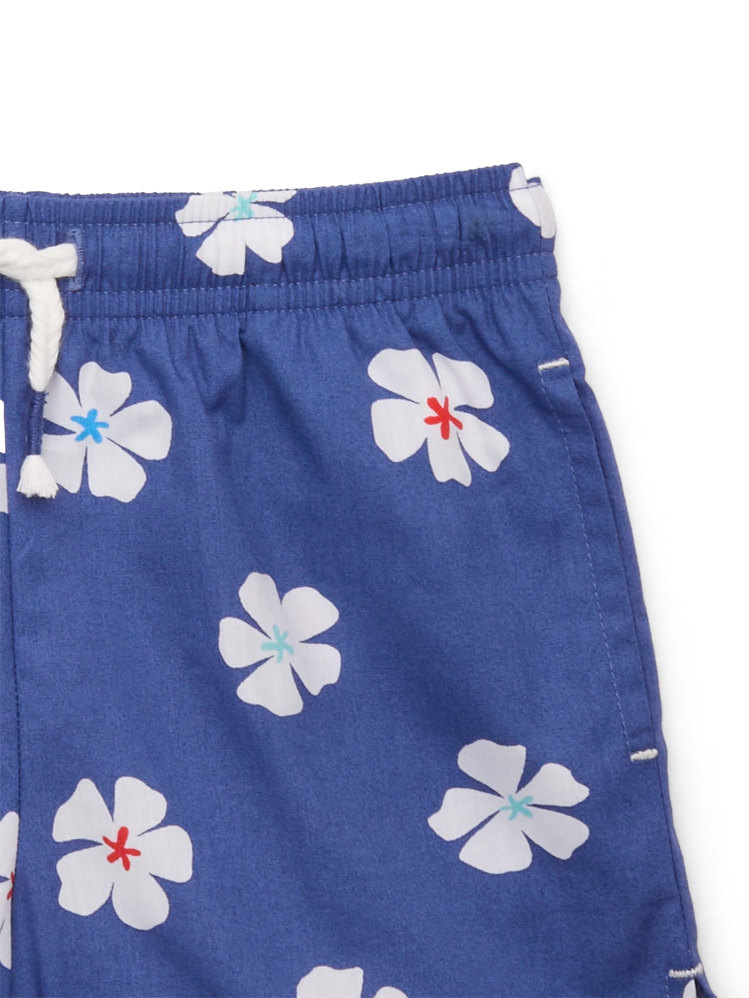 Wonder Nation Toddler Girls Cotton Poplin Print Peplum Top and Short Set, 2-Piece, Sizes 12M-5T