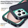 thumbnail image 6 of for iPhone 16 Pro Max Case, iPhone 16 Pro Max Phone Case with Built in Kickstand, Shockproof/Dustproof/Drop Proof Heavy Duty Military-Grade Rugged Protective Cover for iPhone 16 Pro Max,Light Green, 6 of 9