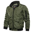 thumbnail image 1 of Men's Winter Jacket Mens Autumn And Winter Casual Solid Color Tooling Wind Jacket Zipper Coat, 1 of 5