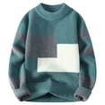 thumbnail image 3 of Xcmzpl Color Block Sweaters for Men Crew Neck Knit Pullover Long Sleeve Loose Fit Sweaters Warm Fall Clothes Casual Sweaters, 3 of 4