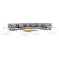 thumbnail image 2 of Modway Stance 9 Piece Aluminum Outdoor Patio Aluminum Sectional Sofa Set in White Gray, 2 of 10
