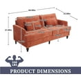 thumbnail image 5 of MOONMISS chenille Fabric Loveseat sofa, 2-Seat Upholstered for Living Room,Brown wood feet Dark Orange, 5 of 5