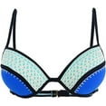 thumbnail image 2 of California Waves TONAL BLUE Crochet-Trim Push-Up Bikini Swim Top, US X-Small, 2 of 3
