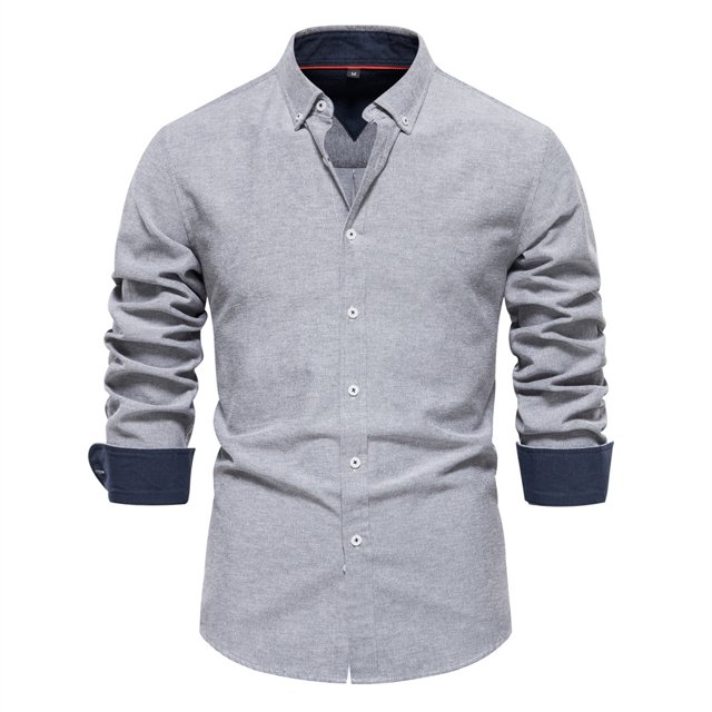 2024 Autumn Solid Long Sleeve Top Men's Wear