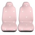 thumbnail image 2 of Easy to Install Car Universal Seat Cover, Pink Heart Pattern Four Seasons Universal Front Seat Cover, 2-Piece, 2 of 8