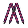 thumbnail image 2 of SGFCWSX Men's Casual Solid X-Type Adjustable Suspenders, 3.5cm Elastic Straps 4-Clip Fastening Formal Casual Red, 2 of 3