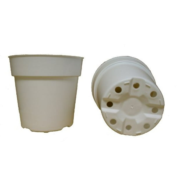 200 NEW 6 Inch Standard Plastic Nursery Pots Color White ~ Pots ARE 6