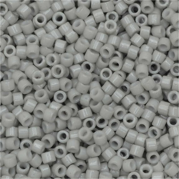 Miyuki Delica Seed Beads, 11/0 Size, #DB2366 Duracoat Soft Grey, 7.2 Grams