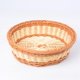 thumbnail image 1 of Cesta de almacenamiento redonda tejida de mimbre Cesta de pan de ratán Cesta de servicio de comida de mesa Bandeja Cesta de fruta tejida hecha a mano Marrón Beige 35x7.5cm Soledad Panera de mimbre, 1 of 10