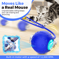 thumbnail image 3 of Cat Toys Ball, Interactive Agile Moving Pet Toys, 3 Modes with Silicone Tail Motion Activated and Bird Calls, Automatic Kitten and Dog Pets Toy -Blue, 3 of 9