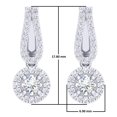 thumbnail image 3 of Dazzlingrock Collection 14K Round Aquamarine & Diamond Ladies Halo Drop Earrings, White Gold, 3 of 5