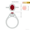 thumbnail image 5 of ANGARA Natural Vintage Style 1.25 ct Ruby & Diamond Scalloped Halo Ring in 14K White Gold for Women (Size-8x6mm) | July Birthstone, Birthday, Anniversary, Jewelry Gift for Women | Natural Ruby Ring, 5 of 9