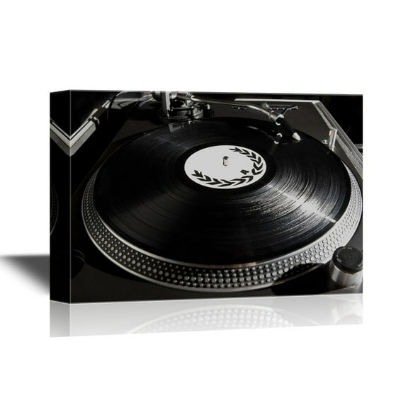 wall26 - Music Canvas Wall Art - Professional Analog Djing Equipment Playing The Music - Gallery Wrap Modern Home Art | Ready to Hang - 32x48 inches