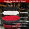 thumbnail image 2 of 5 Inch Hook and Loop Sanding Sponge Disc with Buffer Backing Soft Sanding Pads for Random Orbital Sander 800-1000 Grit Reusable Wet or Dry Sandpaper for Automotive Wood Fine-Detail Sanding 18-Pcs, 2 of 7