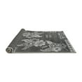 thumbnail image 2 of Ahgly Company Indoor Round Abstract Gray Modern Area Rugs, 4' Round, 2 of 4