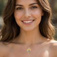thumbnail image 5 of Taioiat Birthstone Necklace for Women Double Sunflowers and Birthstones with Engraving Gold Plated Jewelry Valentines Day Birthday Gifts for Women Best Friend Friendship, 5 of 7