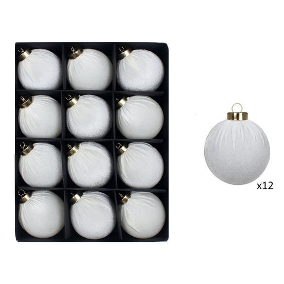 ZORVINEX Christmas Ball Ornaments Set of 12 – Elegant Solid Color Xmas Tree Baubles, Festive Holiday Decor and Wreath Ornament for Celebrations and Parties,White