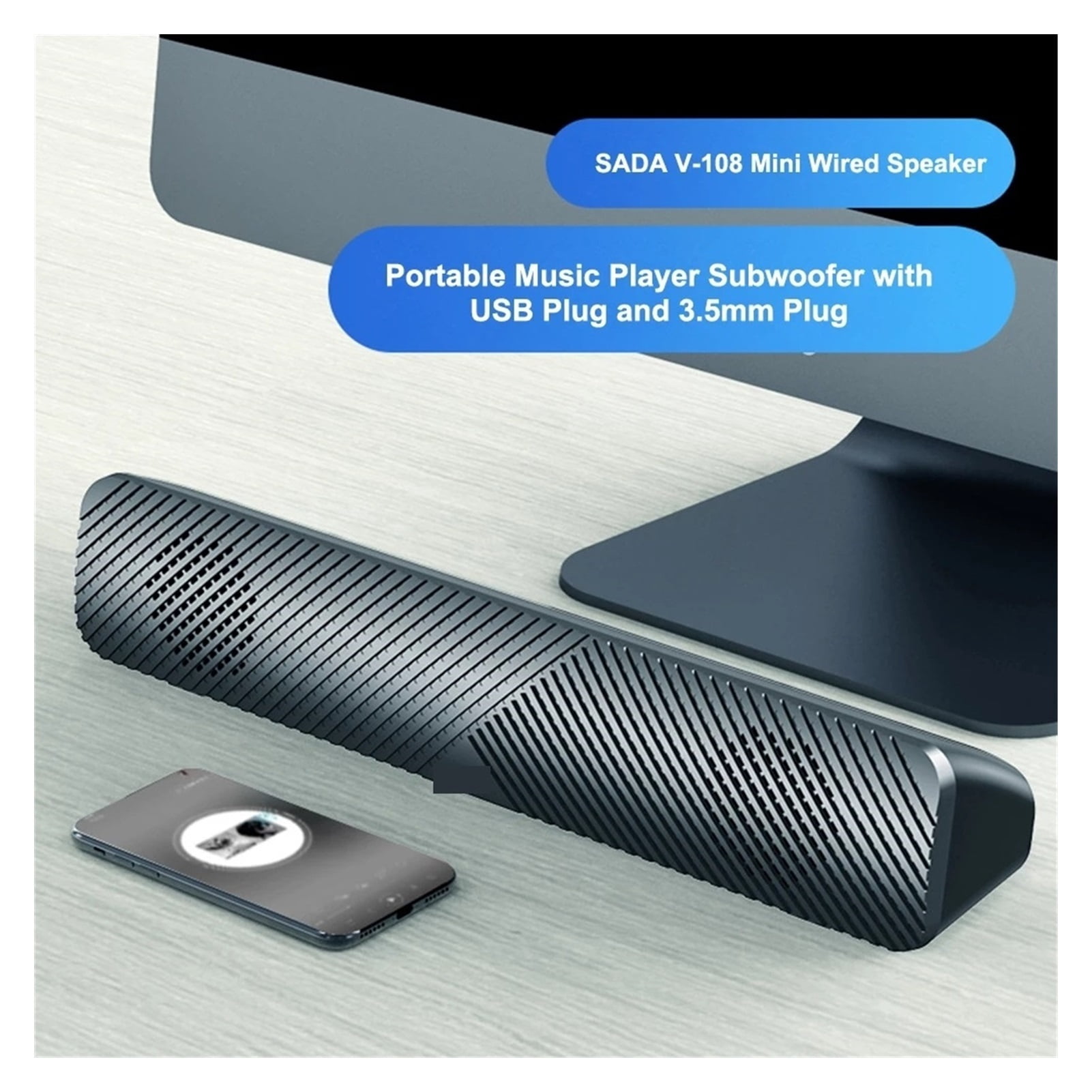 Wired Desktop PC Computer Speaker HiFi Bass Sound Stereo Home Theater TV Sound Bar For Xiaomi Tablets Laptop Loudspeaker