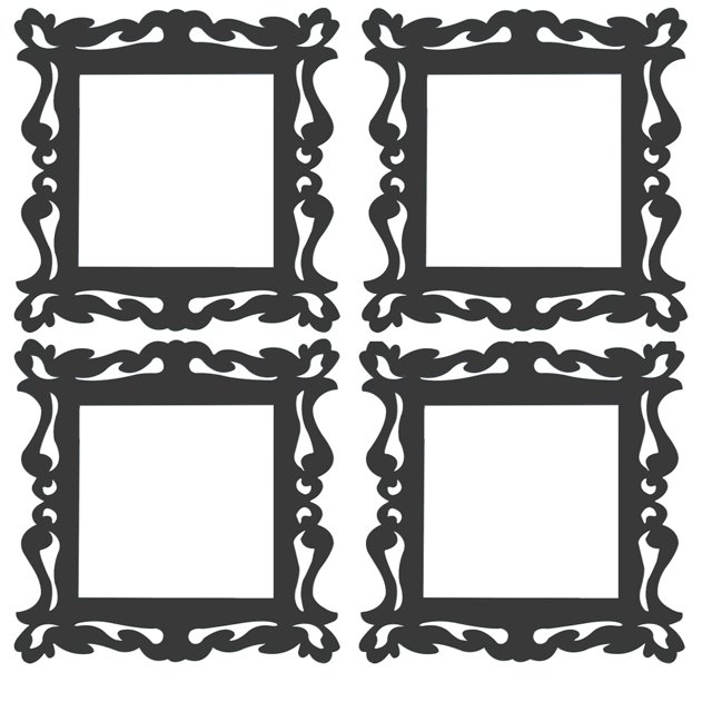 Hallow Out Switch Pegatinas Espejo Envolvente Etiqueta Etiqueta Decoración Clear Plástico Wall Art Decal para Tienda Inicio Decoración de Pared Negro Inevent OD003274-03