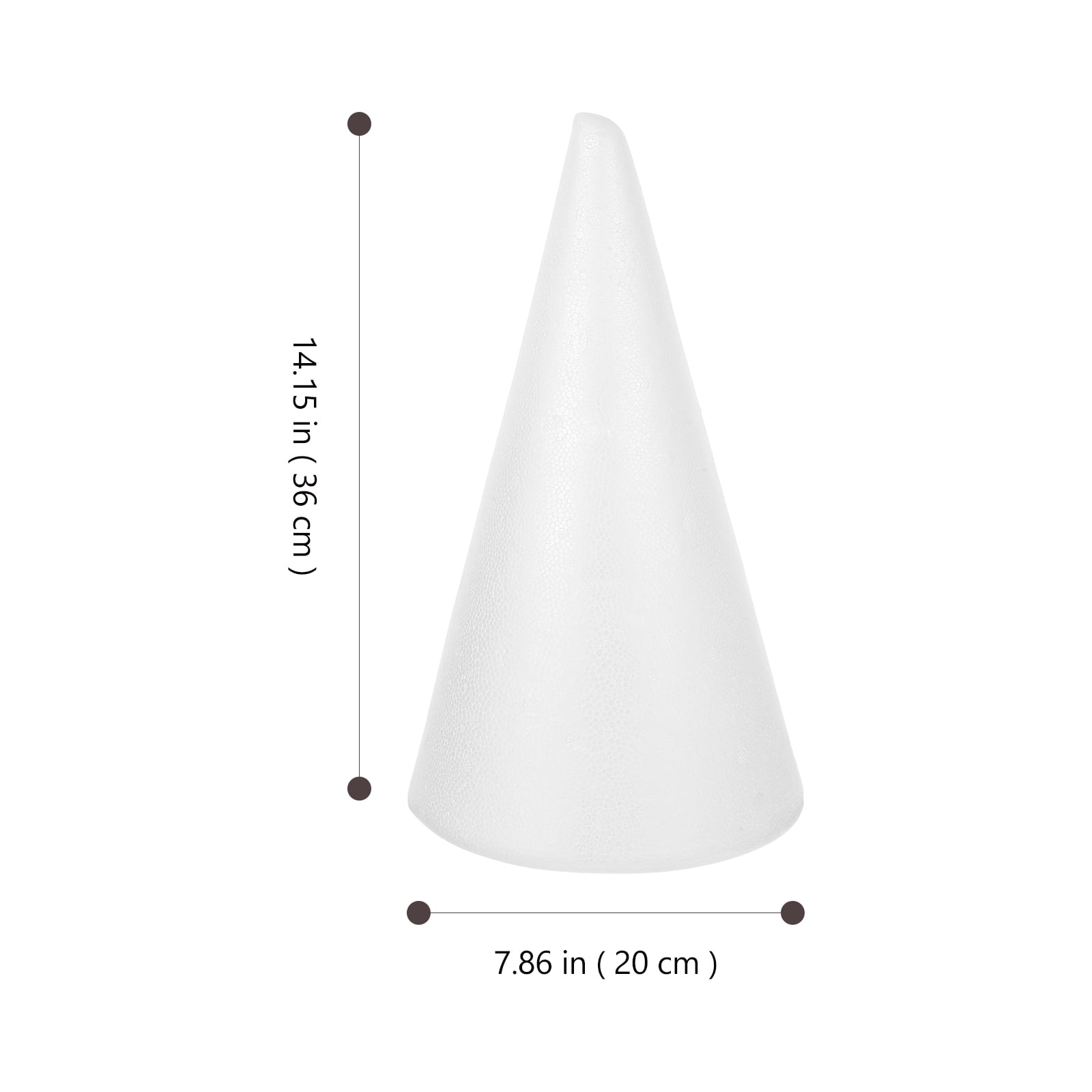 Supvox Foam Cone Craft White For Educational Toy 1Pcs 14.2X7.9X7.9in