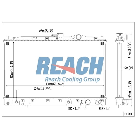 REACH 41-233 Radiator for GALANT 89-93, Automotive Radiator Replacement Part