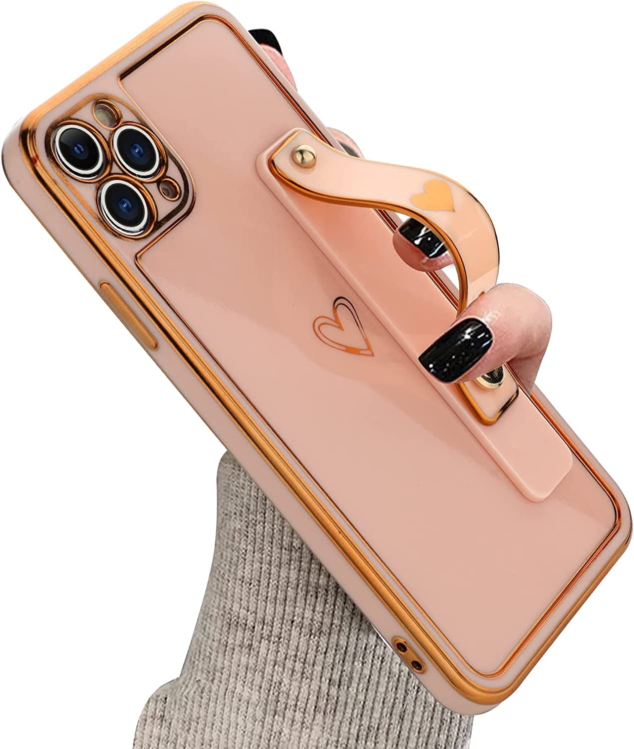 Designed For Iphone 12 Pro Max Case With Wrist Strap Loop Luxury Love Heart Plating Gold Bumper Phone Cover Wristband Kickstand Full Body Protective Slim Case For Women Pink Walmart Com Designed For Iphone 12 Pro Max Case With Wrist Strap Loop Luxury Love Heart Plating Gold Bumper Phone Cover Wristband Kickstand Full Body Protective Slim Case For Women Pink Walmart Com