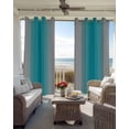 thumbnail image 4 of Blackout Curtains for Bedroom, Turquoise Ombre Room Darkening Window Drapes for Living Room, Grey Modern Art Farmhouse Thermal Insulated Grommet Curtains, 52x84 inch, 2 Panels, 4 of 9