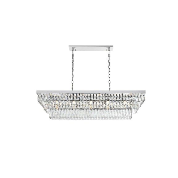 Elegant Lighting Josephine 48" Rectangular Chandelier in Chrome