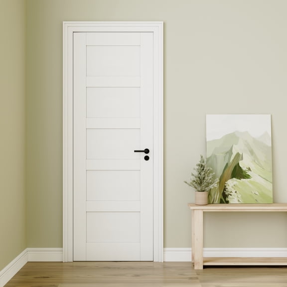 28" X 80" 80' Pantry Door Slab Prefinished solid Paneled wood For French Doors / Barn Doors Without Hardware