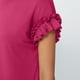 thumbnail image 4 of Blusa para mujer,Top de encaje para mujer, manga corta, cuello redondo, mezcla de nailon y elastano, ropa informal para el hogar, sopatenor, 4 of 8