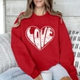 thumbnail image 6 of Sweatshirts for Women Sweet Valentine's Day Print Loose Sweatshirt Long Sleeve Crew Neck Shirt Pullover Top Women's Blouse for Valentine's Day and Daily, 6 of 7