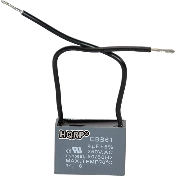 HQRP Ceiling Fan Capacitor CBB61 4uf 2-Wire
