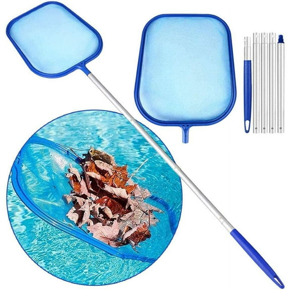 Pool net, pool cleaning set with fine mesh mesh sieve and 120cm aluminum rod, hand kescher skimmer for dirt, leaves