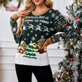 thumbnail image 1 of Suéter navideño informal para mujer, sudadera ajustada con estampado de reno, divertido, a la moda, para fiesta y vacaciones, 1 of 5