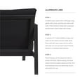 thumbnail image 6 of Linon Turner Lightweight Outdoor 3 Seater Sofa Black Cushions in Black Aluminum, 6 of 18