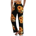 thumbnail image 3 of LETDIOSTO Women's Comfy Casual Pants Floral Print Stretch Wide Leg Palazzo Lounge Pants S-XL, 3 of 4