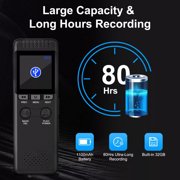 CSYANXING Lecture Recorder 3072Kbps PCM Recording A B Repeat Playback for Language Learning Effective Study Aid Black Finish