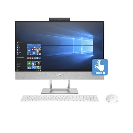 HP Pavilion 24-X010 Blizzard White 24” Touch All in One PC, Windows 10, AMD Stoney A9-9420 Processor, 8GB memory, 1TB Hard Drive, AMD UMA Graphics, Wireless Keyboard and Mouse, B&O Pavilion Audio