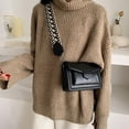 thumbnail image 5 of Bolso de un solo hombro para mujer, bolso de mensajero de piel sintética para citas, bolso de mensajero con forma retro, 5 of 5