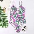 thumbnail image 4 of Aayomet Swimsuit Women Twist Front Tummy Control Bathing Suits,Purple XL, 4 of 5